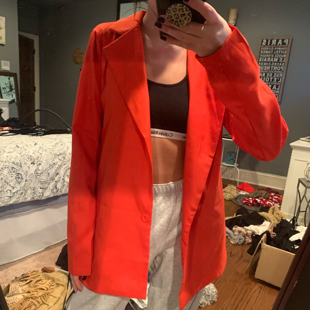 Pretty Little Thing Red Oversized Blazer